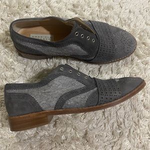 Gabriela Hearst perforated slip on gray leather brogues 37.5